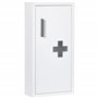 kleankin Armoire à Pharmacie Armoire à médicaments Murale 2 étagères 3 Niveaux avec Porte aimantée métal 30 x 12 x 60 cm Blanc