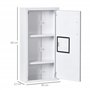 kleankin Armoire à Pharmacie Armoire à médicaments Murale 2 étagères 3 Niveaux avec Porte aimantée métal 30 x 12 x 60 cm Blanc