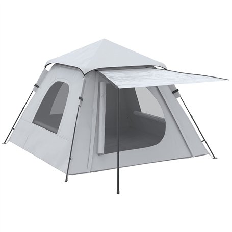 Outsunny Tente de Camping Tente Pop up avec Porche légère 2-3 pers. Tente dôme étanche légère ventilée Facile à Monter Crochet d