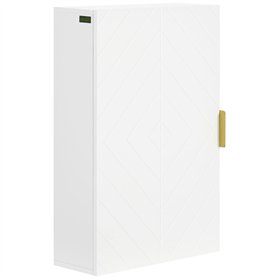 kleankin Armoire Murale de Salle de Bain- Meuble de Rangement - avec étagère réglable - dim. 40L x 15l x 60H cm Blanc