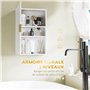 kleankin Armoire Murale de Salle de Bain- Meuble de Rangement - avec étagère réglable - dim. 40L x 15l x 60H cm Blanc