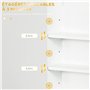 kleankin Armoire Murale de Salle de Bain- Meuble de Rangement - avec étagère réglable - dim. 40L x 15l x 60H cm Blanc