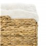 PawHut Maison à Chat Niche pour Chat à 2 Niveaux avec 2 Coussins en Jacinthe d'eau - 37,5 x 37,5 x 41,5 cm Marron, crème