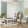 HOMCOM Coffre à jouets pour enfant, banc de rangement, vérin pneumatique, 60 x 30 x 50 cm, blanc
