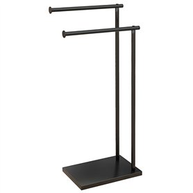 HOMCOM Porte-Serviettes sur Pied en Acier sèche Serviette sur Pieds avec 2 Barres Support pour Serviette 35