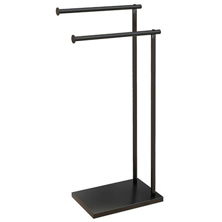 HOMCOM Porte-Serviettes sur Pied en Acier sèche Serviette sur Pieds avec 2 Barres Support pour Serviette 35