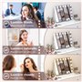 HOMCOM Miroir Maquillage Hollywood Lumineux, Miroir Coiffeuse avec 14 LED dimmables, Glossissant 10X et Charge USB, Support de t