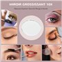 HOMCOM Miroir Maquillage Hollywood Lumineux, Miroir Coiffeuse avec 14 LED dimmables, Glossissant 10X et Charge USB, Support de t