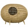 PawHut Niche pour Chat lit pour Chat Panier Chat masion de Chat en résine tresée Imitation rotin Grotte à Chats Grand Confort di