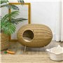 PawHut Niche pour Chat lit pour Chat Panier Chat masion de Chat en résine tresée Imitation rotin Grotte à Chats Grand Confort di
