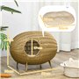 PawHut Niche pour Chat lit pour Chat Panier Chat masion de Chat en résine tresée Imitation rotin Grotte à Chats Grand Confort di