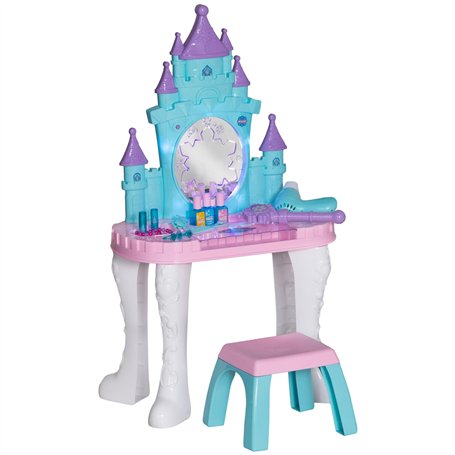 AIYAPLAY Ensemble de Coiffeuse pour Enfants 18 PCS avec Miroir et Tabouret