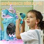 AIYAPLAY Ensemble de Coiffeuse pour Enfants 18 PCS avec Miroir et Tabouret, Table de Maquillage Design château avec lumière, Mus