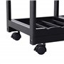 HOMCOM Chariot de service avec plateau en bois massif, desserte de cuisine avec roues, 74 x 37 x 76 cm, noir