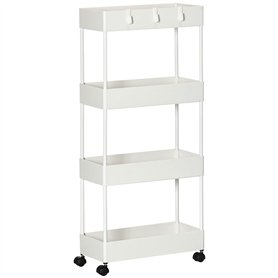 HOMCOM Desserte Chariot de Rangement 4 Niveaux