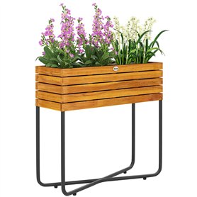 Outsunny Pot de Fleurs bac à Fleurs sur Pied rectangulaire avec Trous de Drainage pour intérieur et extérieur