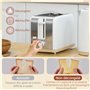 HOMCOM Ensemble bouilloire et grille-pain 2200W, bouilloire 1,7 L chauffage rapide et grille-pain 2 tranches, 7 niveaux de bruni