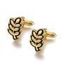 BOBIJOO JEWELRY - Paire de Boutons de Manchette Or Noir Branche d'Acacia Franc Maçonnerie Amour de Dieu