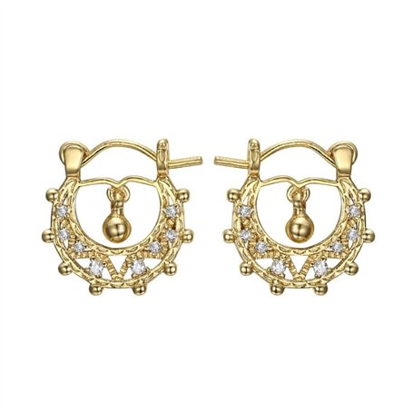 BOBIJOO JEWELRY - Petites boucles d'oreilles Savoyardes 15mm Bébé Enfant Or Diamant