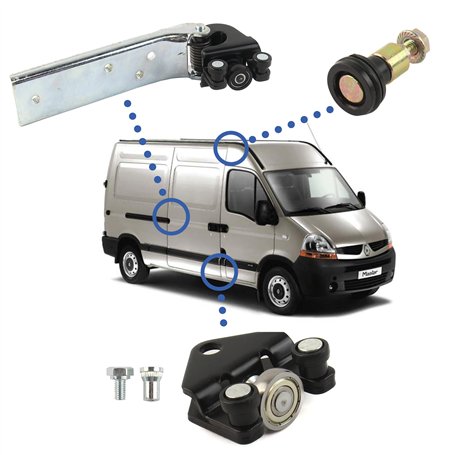 3 roulettes porte latérale compatible pour Master 2