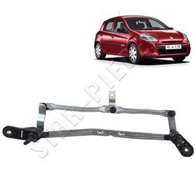 Tringlerie d'essuie glace compatible pour Clio 3 (2005-2012) mécanisme essuie glace (sans moteur) 8200383752