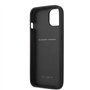 Ferrari Étui de protection en cuir véritable pour iPhone 13" avec deux lignes rouges, fermeture facile à clipser, absorption des