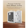 Guess Coque pour iPhone 16 Pro [sous licence officielle] par CG MOBILE | Étui en cuir synthétique avec logo en métal et strass |
