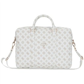 CG MOBILE Guess Sacoche pour ordinateur portable 4G Peony Poche avant zippée Logo triangle 16" (Blanc)
