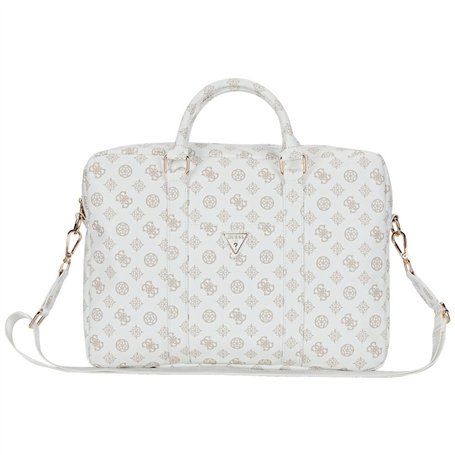 CG MOBILE Guess Sacoche pour ordinateur portable 4G Peony Poche avant zippée Logo triangle 16" (Blanc)