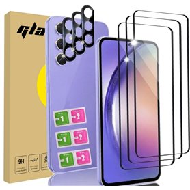 Compatible avec Samsung galaxy A05 – Protection 3+3 : écran + objectif caméra verre trempé haute définition + lentilles caméra p