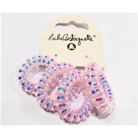 Lulu Castagnette - Lot de 4 Elastiques pour Cheveux - Élastiques à Cheveux en Spirale - Elastiques à Cheveux Sans Trace - Tous T