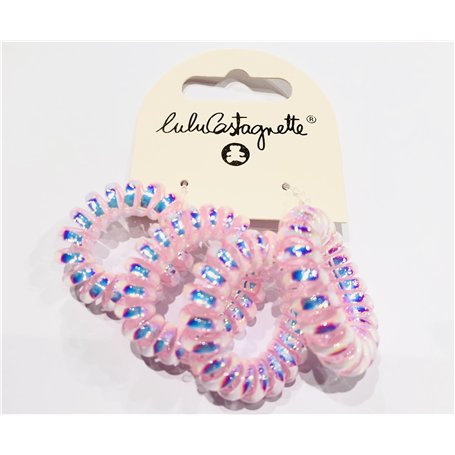 Lulu Castagnette - Lot de 4 Elastiques pour Cheveux - Élastiques à Cheveux en Spirale - Elastiques à Cheveux Sans Trace - Tous T