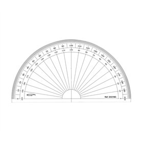 GRAPHOPLEX Rapporteur 1/2 cercle 16cm grades Transparent