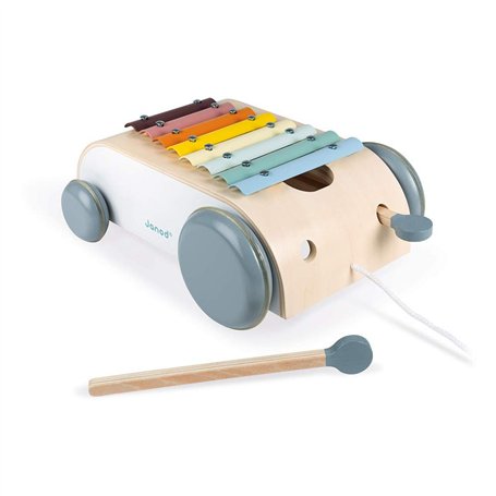 Janod - Xylo Roller en Bois Sweet Cocoon - Jouet 2 en 1