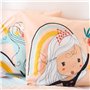 CÔTE DECO Parure de lit Enfant Réversible Licorne et Danseuse Rose Housse de Couette 140x200cm + 1 taie d'oreiller 63x63cm