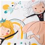 CÔTE DECO Parure de lit Enfant Réversible Licorne et Danseuse Rose Housse de Couette 140x200cm + 1 taie d'oreiller 63x63cm