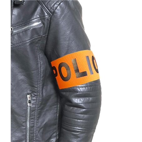 Vegaoo Brassard Police réglable Adulte - Orange - Taille Unique