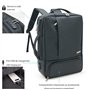 Waytex 71056 Sacoche - Sac à Dos Multifonction (2 en 1) pour Ordinateur 15,6’’ USB et Serrure Bi matière Tissu Oxford Chiné et P