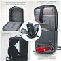 Waytex 71056 Sacoche - Sac à Dos Multifonction (2 en 1) pour Ordinateur 15,6’’ USB et Serrure Bi matière Tissu Oxford Chiné et P