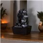 Fontaine d’Intérieur Cascade 4 Niveaux Mur d'eau Roche, Fontaine Zen Femme Yoga Lumière LED Coloré, Décoration Ambiance Relaxant