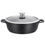 Kamberg - Sautoir / Sauteuse 36 cm - Fonte d'Aluminium - Revêtement Type Pierre - Couvercle en Verre - Tous Feux dont Induction
