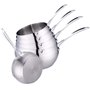 Kamberg - Batterie 5 Casseroles inox 12 / 14 / 16 / 18 / 20 cm - Acier Inoxydable Haute Qualité - Poignée anti chaleur Argent De