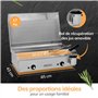 PLANCHAELEC - Plancha Electrique NEO E650-2400W - Plaque De Cuisson - Inox - Thermostat Réglable - 10 Personnes - Made In France