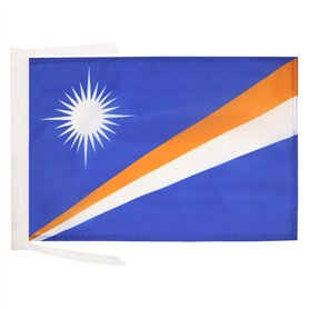 AZ FLAG - Drapeau Iles Marshall - 45x30 cm - Pavillon Marshallais 100% Polyester Avec Deux Cordelettes - 20g