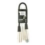 Plugger Adaptateur DMX XLR mâle 3 broches vers XLR femelle 5 broches. Longueur 30 cm. Signal symétrique + masse spécial DMX. Con