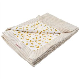 Couverture réversible esprit safari pour bébé Beige 75x100 cm