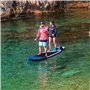 ADRN Paddle Gonflable 2 Personnes Sup Two 12' 32'' 6'' (366x81x15cm) Pack Complet Stand up Paddle avec Dérive Centrale, Pompe, 2