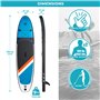 ADRN Paddle Gonflable 2 Personnes Sup Two 12' 32'' 6'' (366x81x15cm) Pack Complet Stand up Paddle avec Dérive Centrale, Pompe, 2