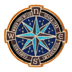 Patch Patche Rose Des Vents Boussole Écusson Brodé Thermocollant Voyage