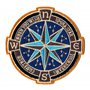Patch Patche Rose Des Vents Boussole Écusson Brodé Thermocollant Voyage